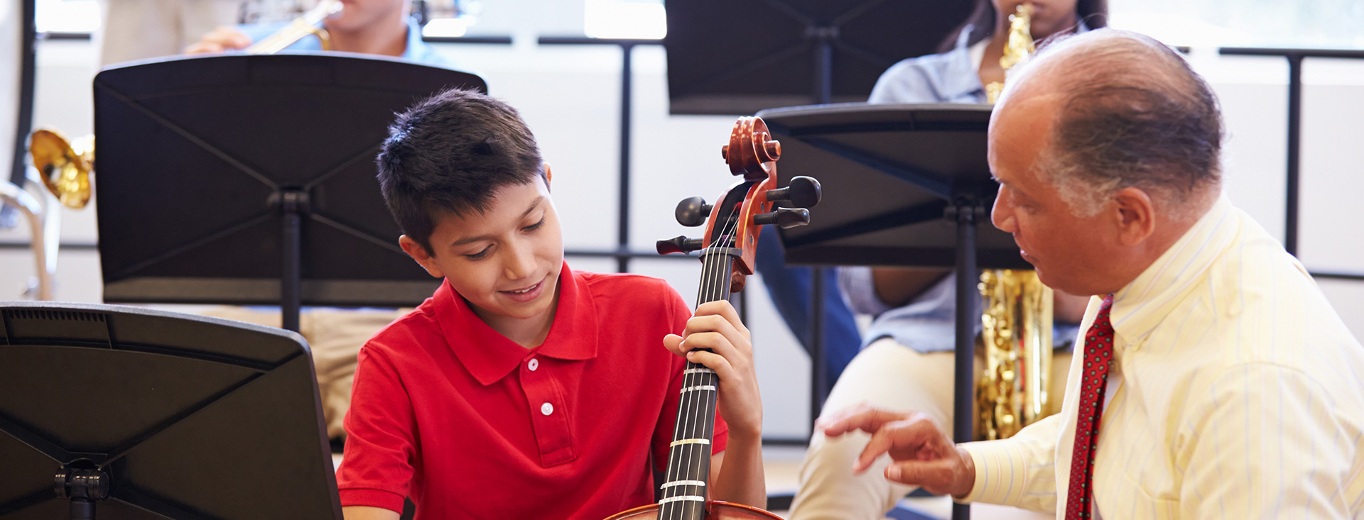 child playing instrument